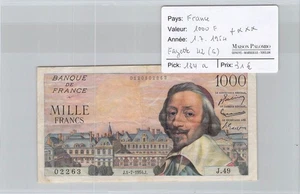 Billet France - 1000 francs Richelieu 1-7-1954**** - Picture 1 of 2