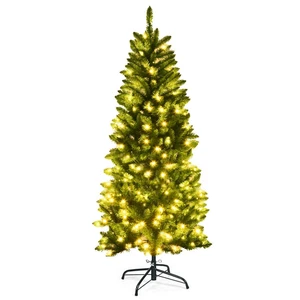 Albero Di Natale Illuminato 150 Cm, Abete Artificiale Con 150 Luci Bianche E Cal - Foto 1 di 10