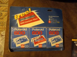 POLAROID 600 PLATINUM INSTANT FILM SEALED 3 PACK OF 30 PHOTOS TOTAL EXPIRE 7/97 - Picture 1 of 3