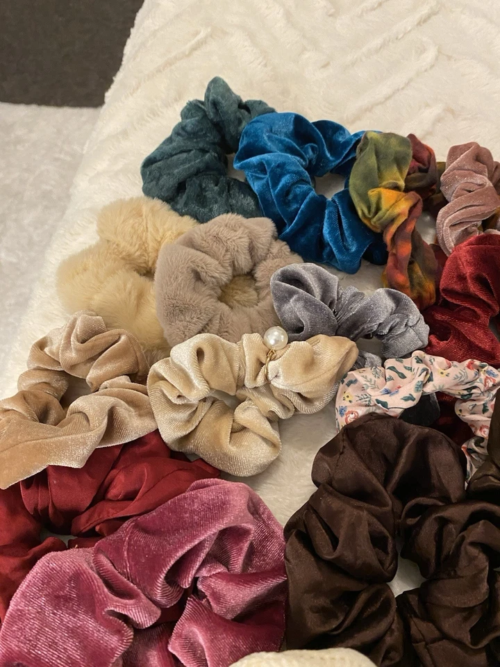 30 New Colorful Hair Scrunchies - Image 1 of 4