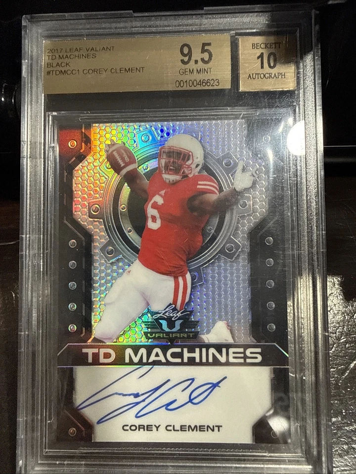 2017 Leaf Valiant Td Machines Black Corey Clement Auto /5  9.5 Gem Mint  - Image 1 of 2