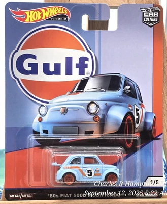 Hot Wheels Premium Car Culture 2019 Gulf Oil años 60 FIAT 500D modificado Foto 1 de 4