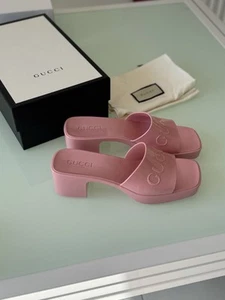 Gucci rubber Sandals In Pink - Size 6 - Picture 1 of 6