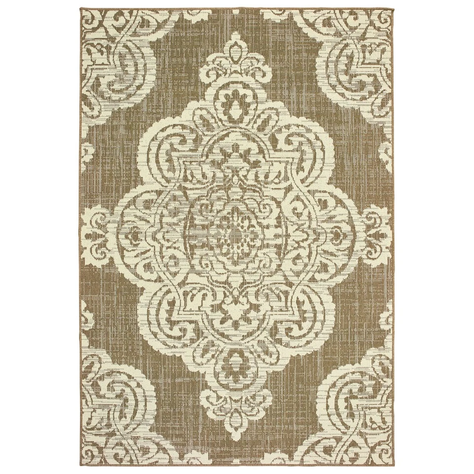 3x5 Sphinx Beige Medallion Scrolls Loops Area Rug 5929J - Aprx 3' 7" x 5' 6" - Image 1 of 1