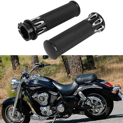Pair 1" Handlebar Throttle Hand Grips For Kawasaki Vulcan 900 Classic 1700 2000 - Image 1 of 4