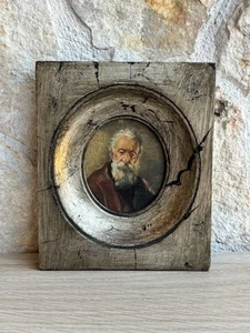 Quadro Miniatura Vintage Dipinto a Olio - Foto 1 di 7
