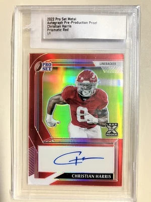 2022 Pro Set Metal Christian Harris Prismatic Red Pre-Production Proof 1/1 - Image 1 of 2