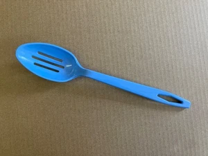 Vintage Tailor Made Products Light Blue Nylon Slotted Serving Spoon, USA, 11.5"L - Picture 1 of 9