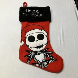 Jack Skellington The Nightmare Before Christmas Stocking Happy Holidays Red - Picture 1 of 6