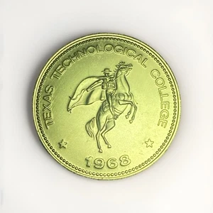 1968 Texas Tech College Football Medaille Enco Humble Oil 35th Anniversary SWC Coin - Bild 1 von 9