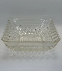 Vintage Federal Glass Square Dish Geometric Pattern Press Clear Glass - Picture 1 of 6