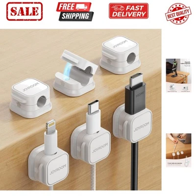 Paquete de 6 clips de cable magnéticos [cable liso ajustable] soporte de cable, debajo del escritorio... Foto 1 de 4