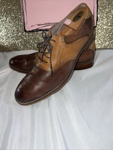 Johnston & Murphy 12 Herren Oxford Elegant Schuhe Brogue Kappe Zehe Karamell Leder - Bild 1 von 9