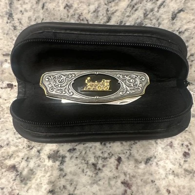 Franklin Mint Collectors Knife Jupiter Central Pacific Train Padded Pouch - Image 1 of 4