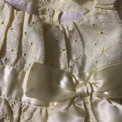 Bonnie Jean Dress Girls 4 Yellow Eyelet Party Easter Bow Sleeveless A-Line Y2K - Image 1 of 4