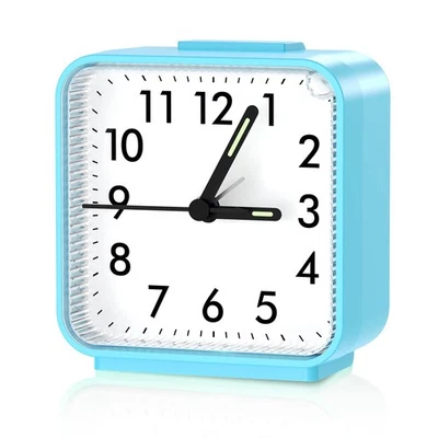 Non Ticking Analog Small Clock w/ Snooze and Light Battery Operated Alarm Clock - Image 1 of 4