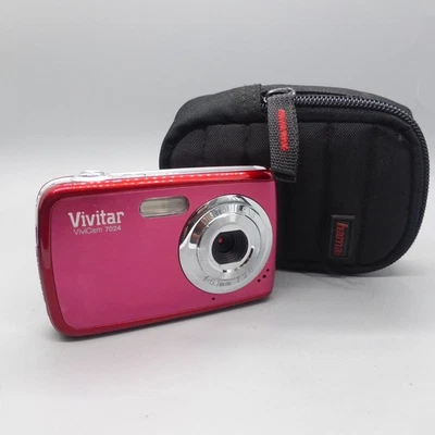Vivitar Digital Camera Vivicam 7024 7.1MP Red Tested - Image 1 of 4
