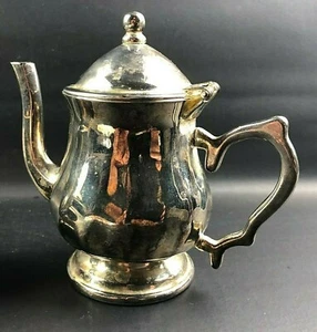 Schöne Vintage Metall Teekanne Miniatur Puppe Spielzeug Silber Wirbel Deckel öffnet sich schön - Bild 1 von 8