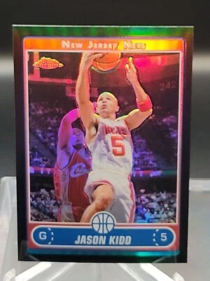 2006-07 TOPPS CHROME BLACK REFRACTOR #56 - JASON KIDD  06/99 - Image 1 of 2
