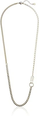 Nuevo collar largo de cadena mixta de oro French Connection nuevo con etiquetas #fc47 Foto 1 de 2