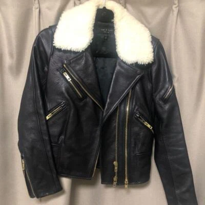 rag & bone Ladies Riders Jacket Woman's outer black almost unused Beauty product - Image 1 of 4