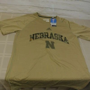 NEW! ADIDAS Ultimate TEE Medium Men NEBRASKA Cornhuskers CAMO T-Shirt Football - Picture 1 of 7