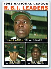 1964 Topps Venezuelan Hank Aaron/Ken Boyer/Bill White Milwaukee Braves/St. Louis