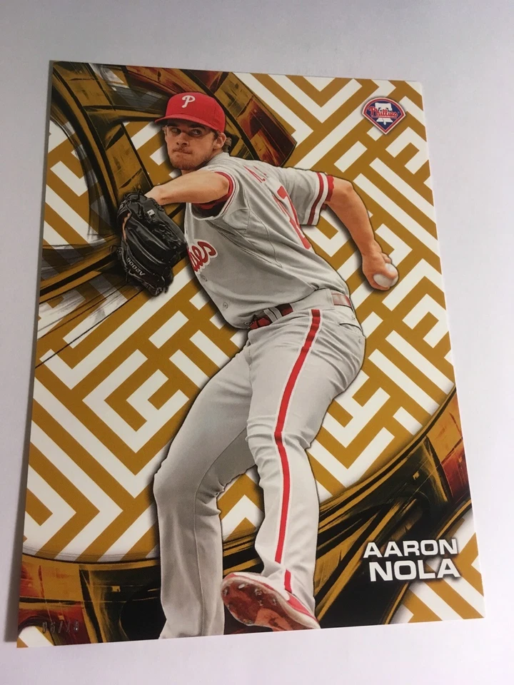 2016 Topps High Tek Jumbo 5x7 Aaron Nola Phillies RC HTAN #’d /10 Gold - Image 1 of 1