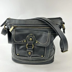 BOC Born Vegan Crossbody Bucket Bag Black Zip Close  Adjustable Strap Purse - Picture 1 of 20