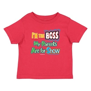 XtraFly Apparel Youth Toddler I'm The Boss Kids Girl Boy Child Crewneck T-Shirt - Picture 1 of 10