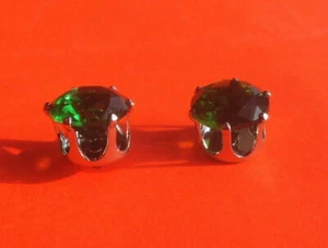 Pretty Green Round Brilliant Cut Crystal Stud Earrings - UK seller - Picture 1 of 5