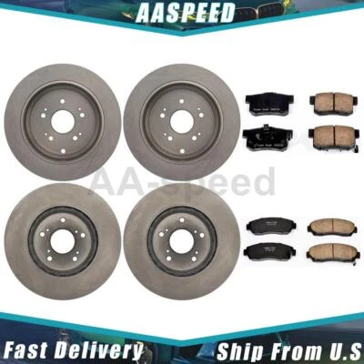 Pastillas de freno y rotores delanteros traseros para Honda CR-V 2011 2010 2009 2008 2007 Foto 1 de 4