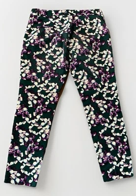 Pantalones Banana Republic Sloan Floral Verde Lila Blanco Talla 6 Foto 1 de 3