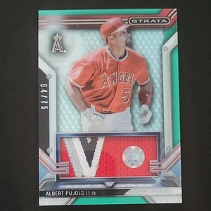 2016 Topps Strata Albert Pujols Jumbo MLB Game Used Patch Jersey Relic 64/75 - Picture 1 of 17