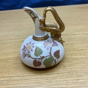 Antigua jarra Ewer del siglo XIX Royal Worcester 1048 porcelana mango de dragón alado - Imagen 1 de 9