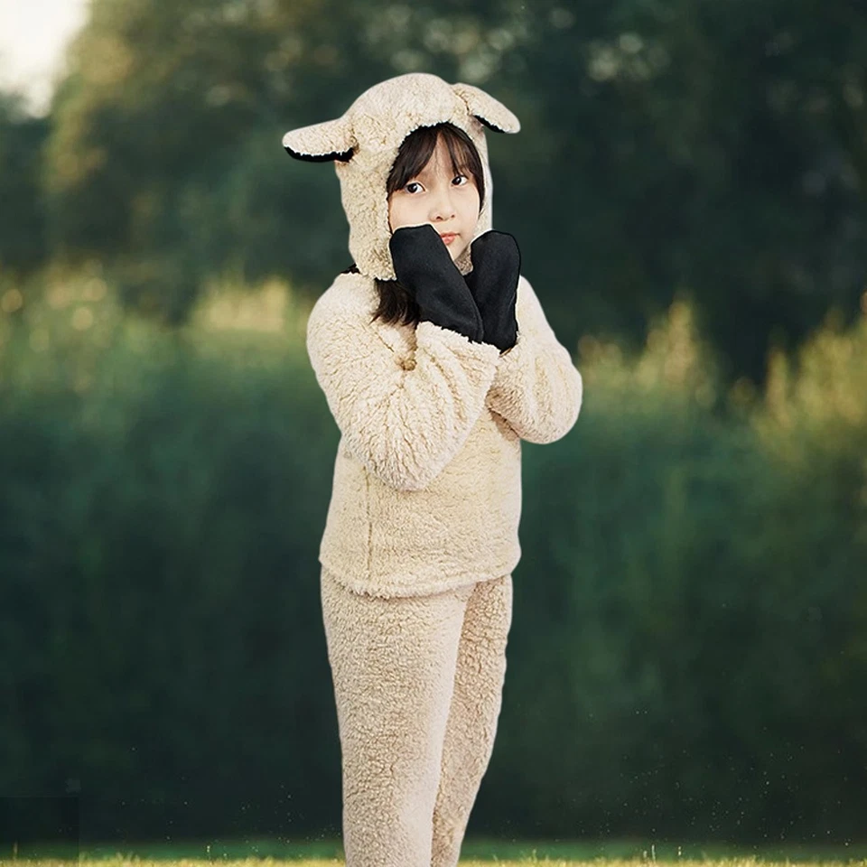 Disfraz de cordero para niños cómodo con guantes y fundas para zapatos lindo niño oveja Foto 1 de 1