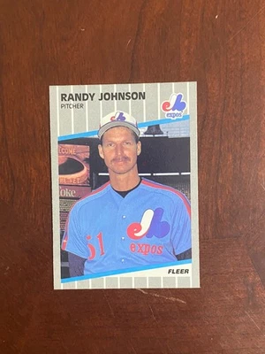 Valla publicitaria Fleer 1989 - Randy Johnson #381 completamente oscurecida (RC) Foto 1 de 2