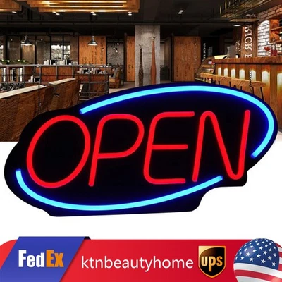 LED Open Sign Neon Light Bright for Restaurant Bar Pub Outside Wall Decor PVC - Image 1 of 4