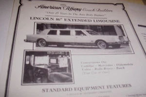 LINCOLN 1980s Stretch Limo TIFFANY  Orig PRESS KIT - Picture 1 of 3