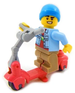 NEW LEGO KID on SCOOTER minifig lot city town boy medium legs - Picture 1 of 1