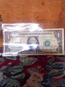 SERIAL REPEATER # $1 DOLLAR NOTE 4 of a kind 💵 G 183733378 A (2009) 🆓 🪙/Luck - Picture 1 of 6