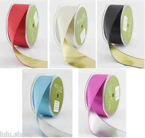 Doppelseitiges Satin Metallic May Arts Band - 1,5" breit schwarz gold rot jede Länge - Bild 1 von 6