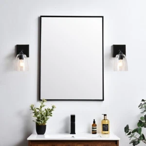 Wall Sconce Light Fixture Black Bathroom Vanity Bedroom Hallway or Dining Room - Picture 1 of 7