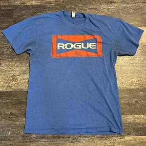 ROGUE FITNESS Shirt Men's Size L Blue Training Workout Athletic T-shirt - Picture 1 of 4