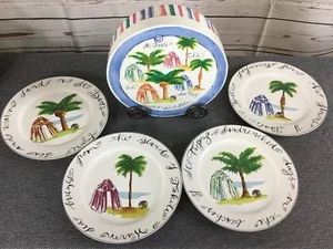 4 Dessertteller Rosanna Island Tropical St. Barts Bali Tahiti Saint Tropez Box - Bild 1 von 6