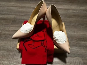 AUTHENTIC CHRISTIAN LOUBOUTIN 745$ So Kate In Nude Patent Leather - Picture 1 of 6
