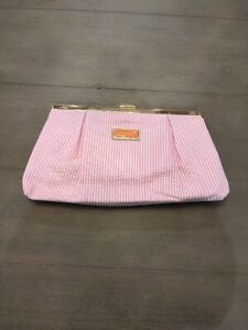 Lilly Pulitzer Opening Night Clutch Handbag Pink/White