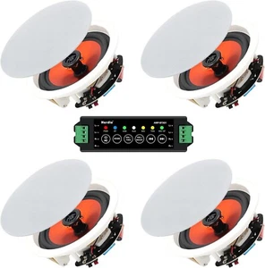 4 Pcs Herdio 6.5" 600 Watts BATHROOM OR KITCHEN WIRELESS BLUETOOTH AMPLIFIER - Picture 1 of 8