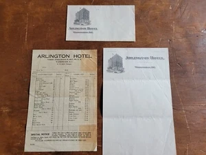 Membrete, portada y lista de precios de Arlington Hotel, Washington DC de finales de 1800 - Imagen 1 de 5
