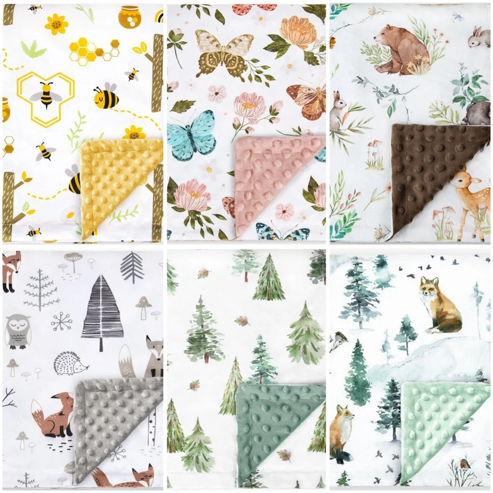 柔软抓绒婴儿毯婴儿车婴儿床摩西篮子男孩女孩男女通用0个月以上 — 第 1/1 张图片